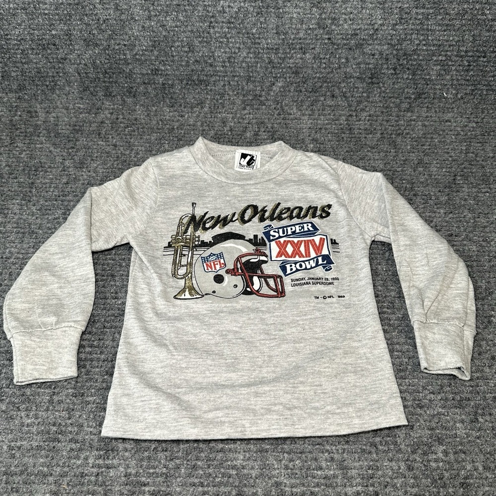 Vintage Rare Shirt Sz 2t Of Super Bowl XXIV Superdome 1990 49ers Vs‎ Broncos